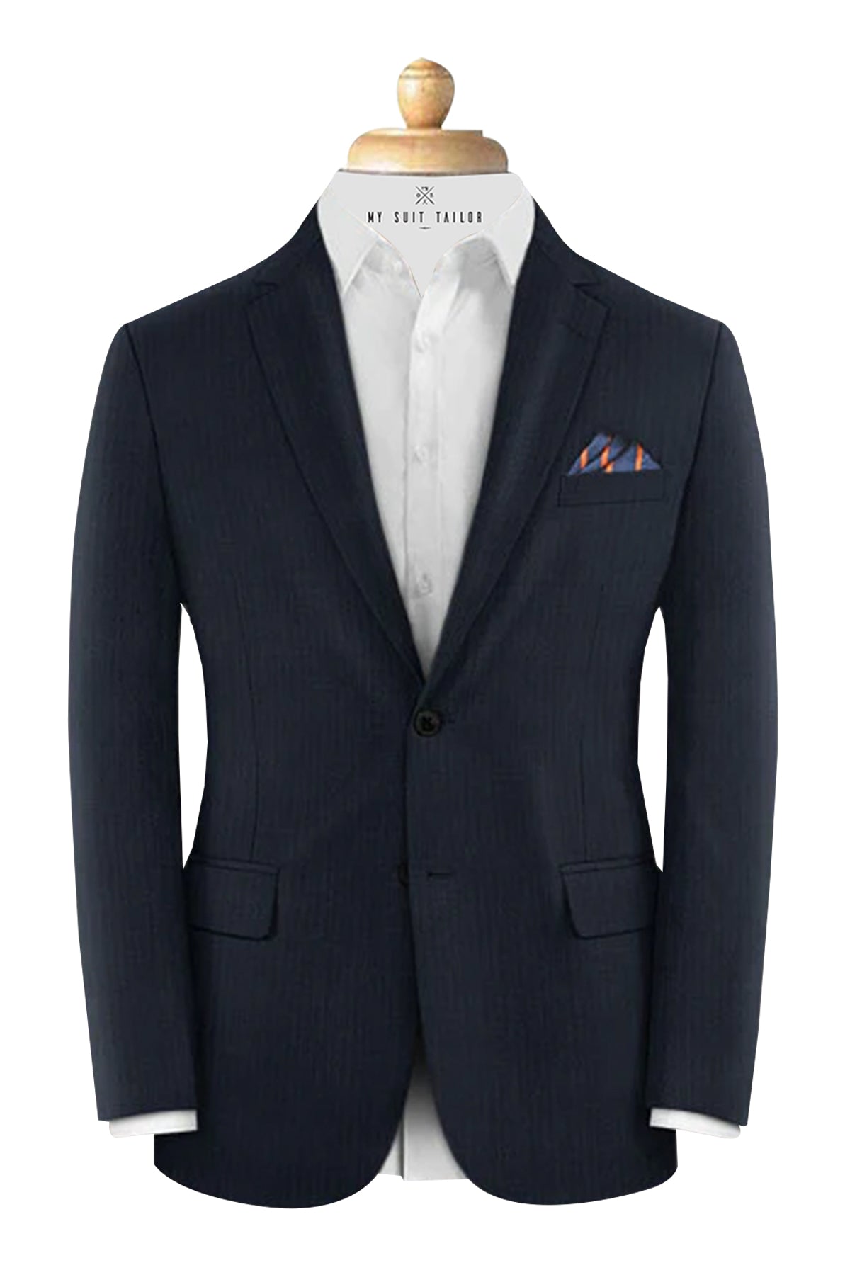 Navy Herringbone Suit