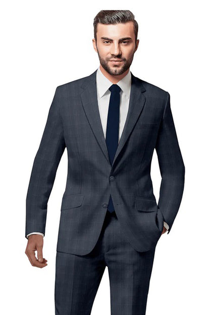 Suits for men: Buy Blue Window Pane Suit Online- My Suit Tailor