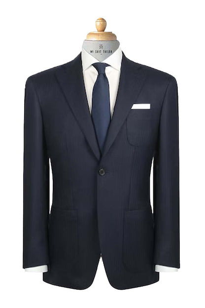 Suits for Men: Buy Navy Herringbone - VBC Suit - My Suit Tailor