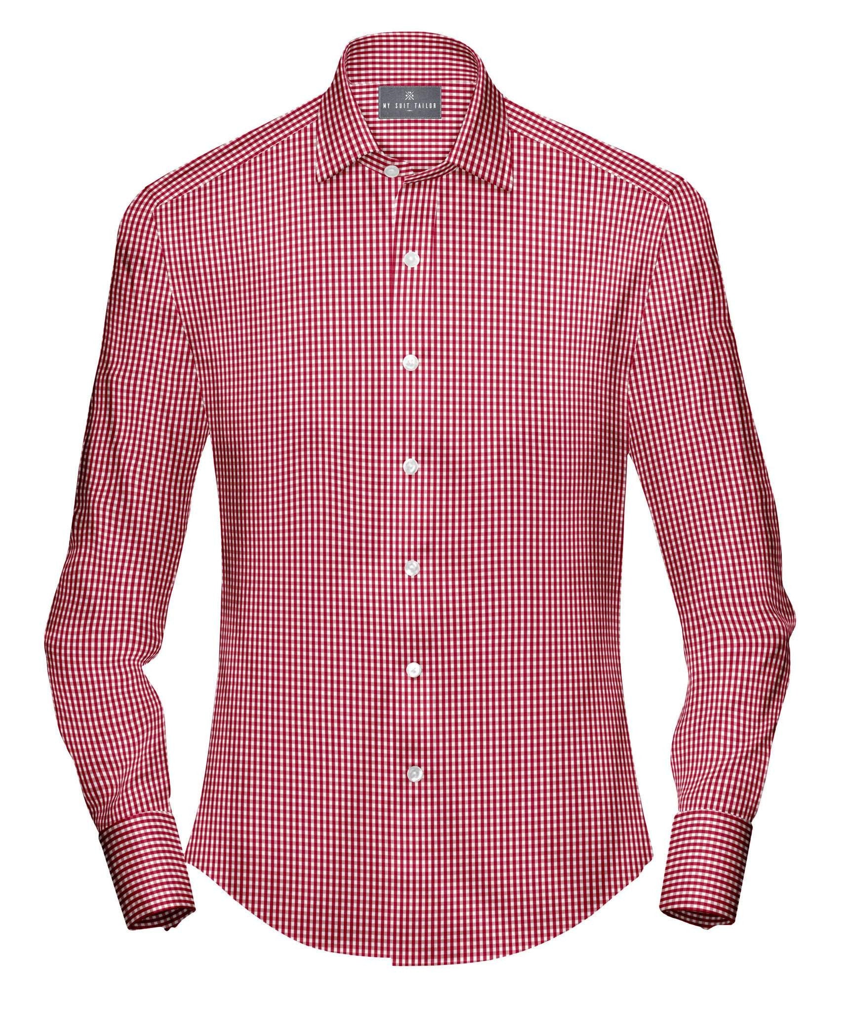 Buy Tailored Shirt for men: Mini red gingham shirt| My Suit Tailor