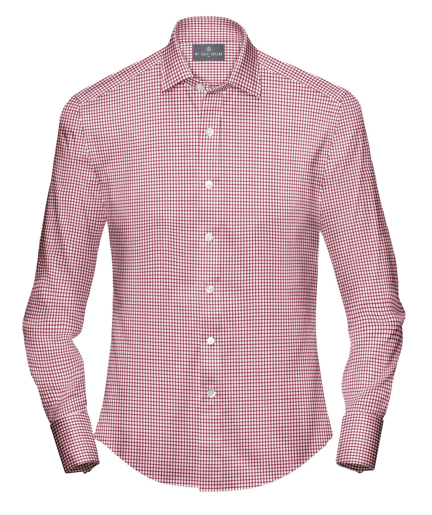 Buy Tailored Shirt for men: Red on white check shirt| My Suit Tailor