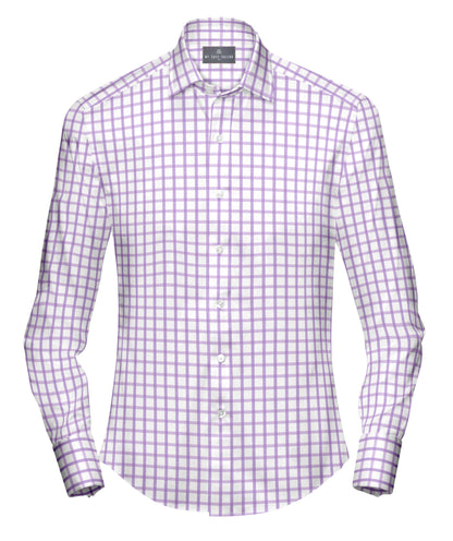 Buy Tailored Shirt for men: Lilac Check Dress Shirt | My Suit Tailor