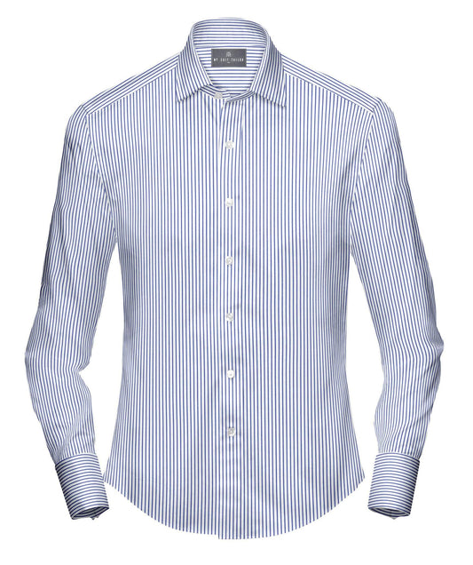 Buy Tailored Shirt for men: Tuscany Blue Stripe Shirt | My Suit Tailor