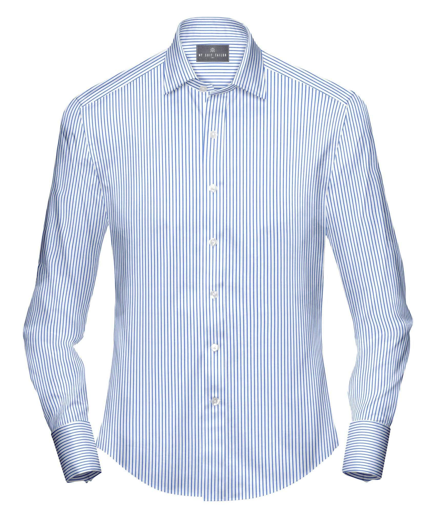 Buy Tailored Shirt for men: Blue Stripe - Office Shirt | My Suit Tailor