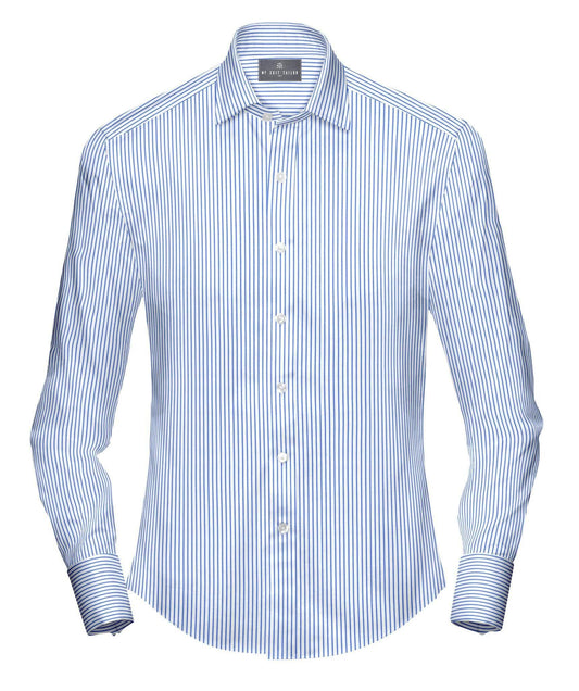 Buy Tailored Shirt for men: Blue Stripe - Office Shirt | My Suit Tailor