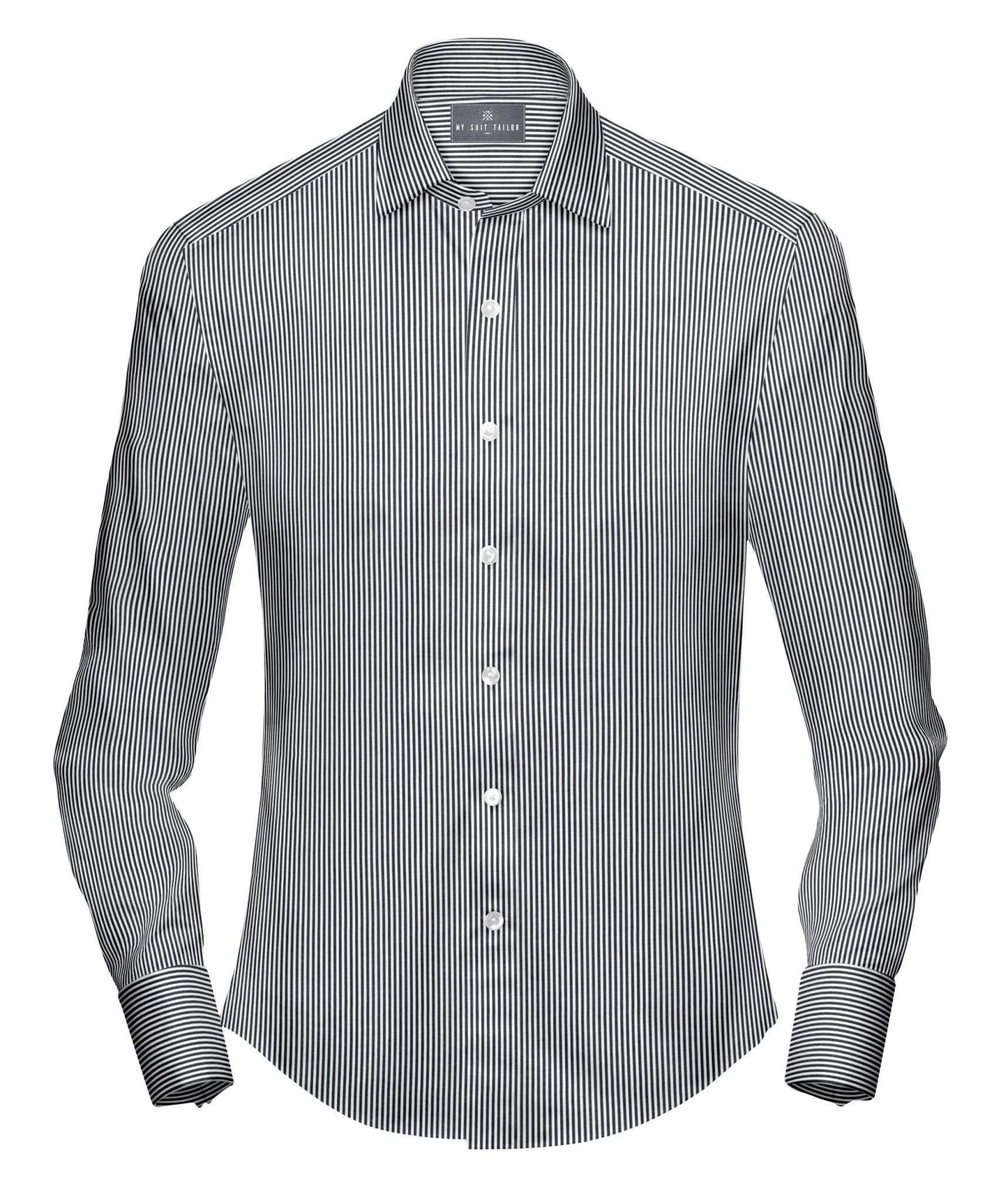 Shirts for men: Buy Black Stripe Dress Shirt Online- My Suit Tailor