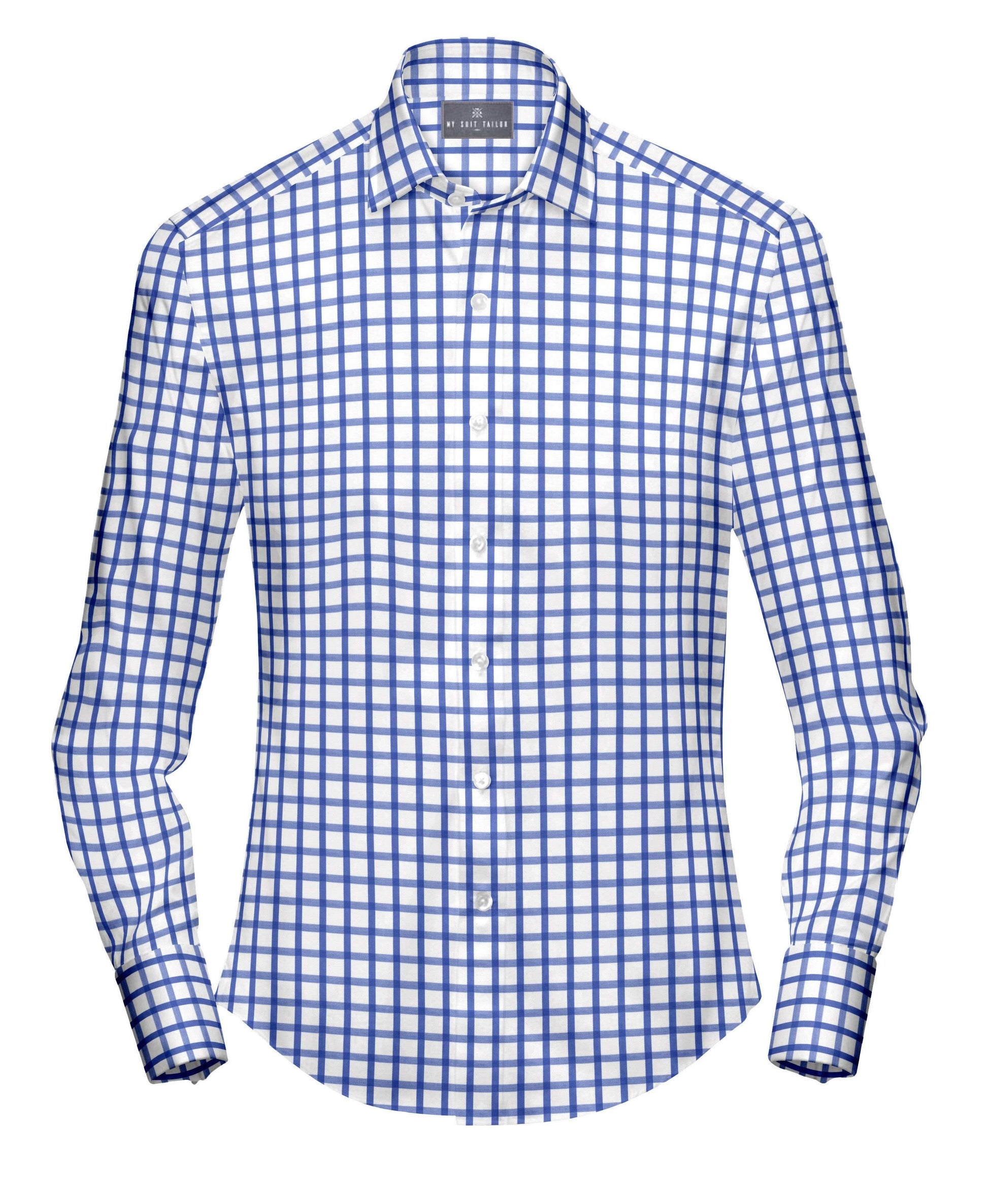 Shirts for men: Buy Blue Check Dress Shirt Online- My Suit Tailor