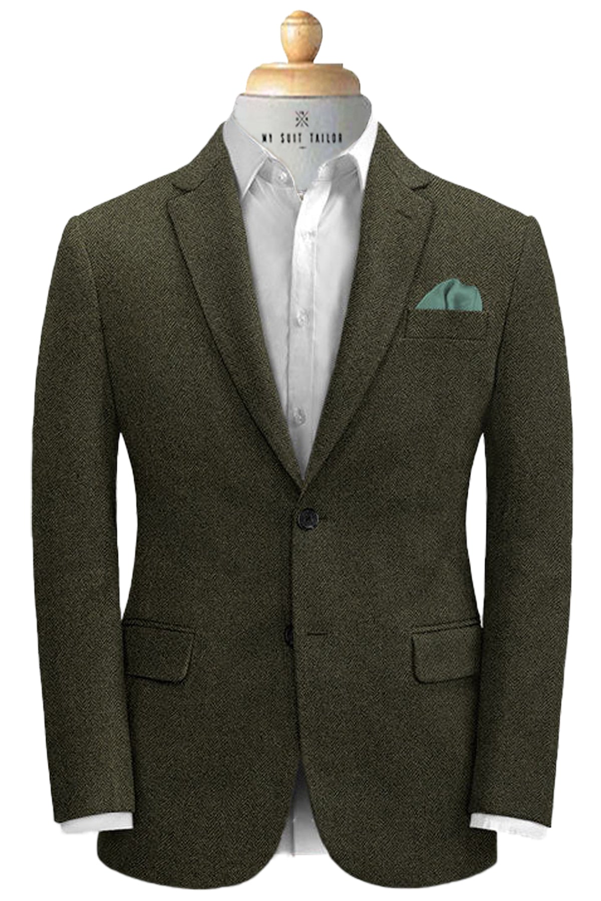 Suits for men: Buy Dark Green Tweed Suit Online- My Suit Tailor