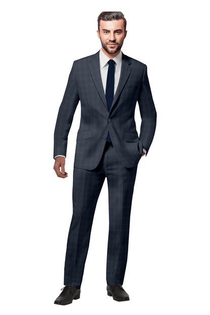 Suits for men: Buy Blue Window Pane Suit Online- My Suit Tailor