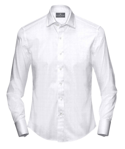 Buy Tailored Shirt for men: White Self Pattern Dress Shirt | My Suit Tailor