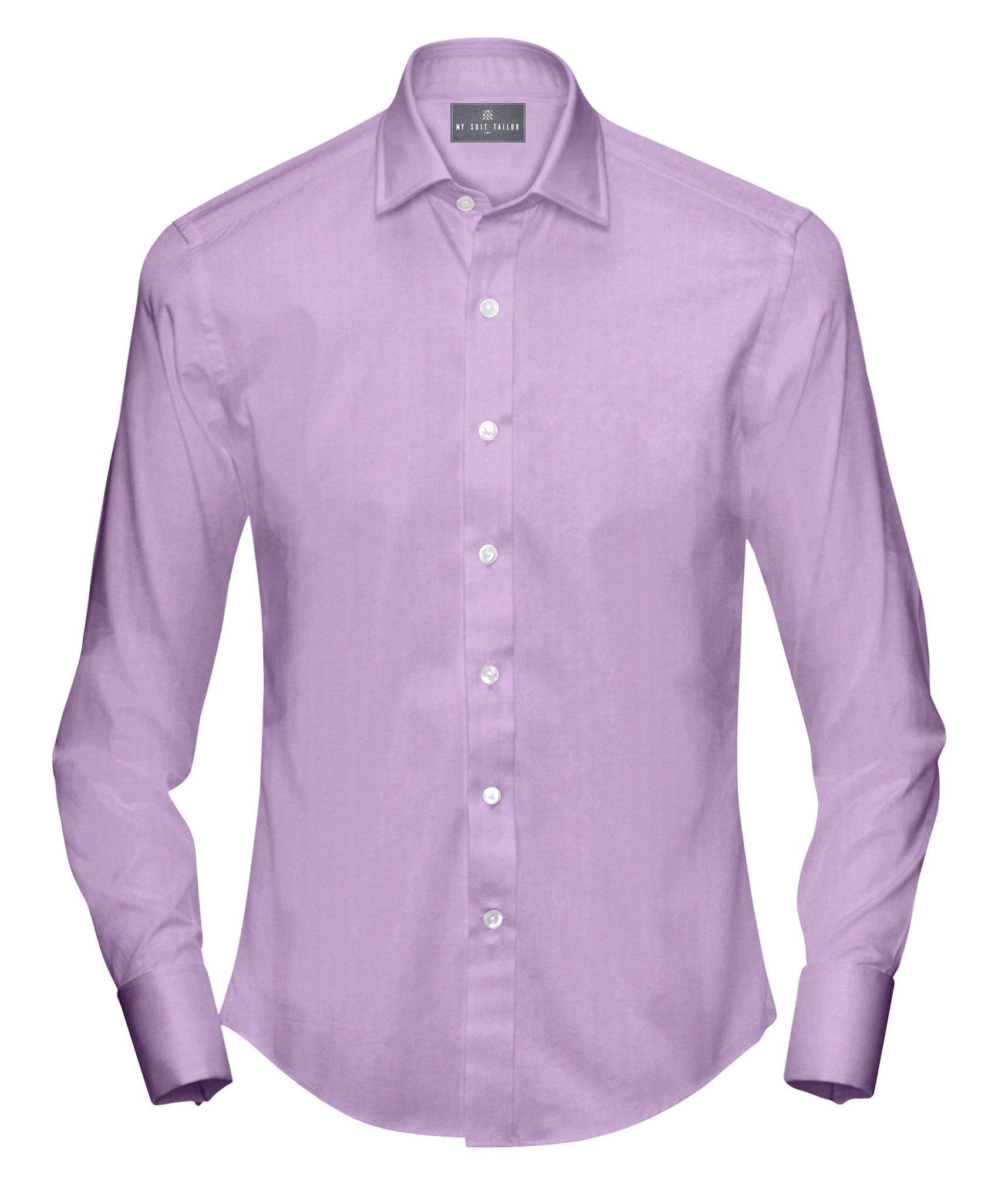 Buy Tailored Shirt for men: Purple Herringbone Dress Shirt| My Suit Tailor