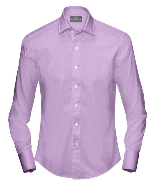 Buy Tailored Shirt for men: Purple Herringbone Dress Shirt| My Suit Tailor